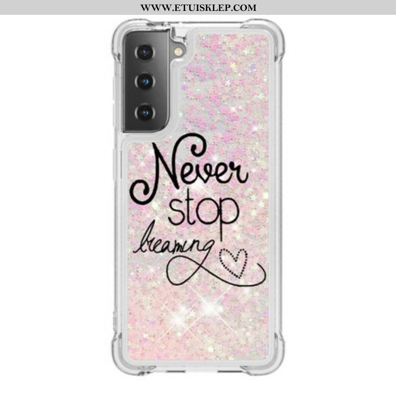 Etui do Samsung Galaxy S21 5G Nigdy Nie Przestawaj Marzyć O Brokacie